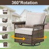 Belord 5 Pieces Patio Furniture Set, All Weather Brown Wicker Outdoor Conversation Set with Swivel Patio Chairs Set of 2, Small Balcony Furniture Set - 2 of 4