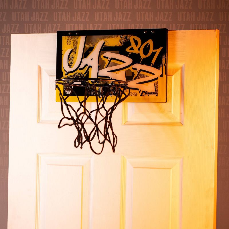 NBA Utah Jazz Over The Door Mini Basketball Hoop, 2 of 7