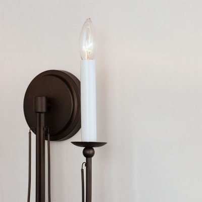 Chestnut Bronze Dual-Light Dimmable Sconce with Classic Curves