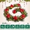 9ft Pre-Lit Christmas Wreath for Front Door, Extra Large Outdoor Artificial Wreath with Pine Cones for Indoor Porch & Party Decor - 2 of 4