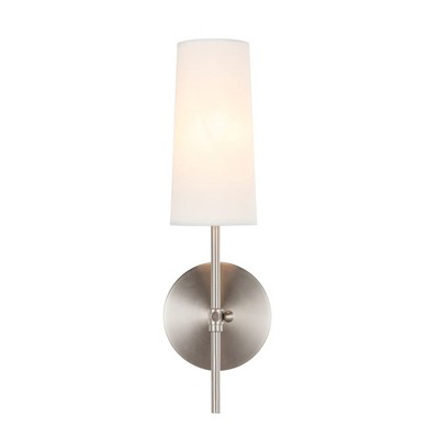 Elegant Lighting Mel 1 light Burnished Nickel and White shade wall sconce