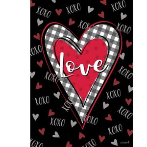 Briarwood Lane Valentine's House Flag 40x28 For Outdoor Plaid Heart House Flag Flag For Valentine's House Flag - 1 of 4