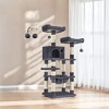 56.3in Cat Tower for Large Cats Indoor Cat Tree Cat Condo with Scratching Posts, Hammock, Plush Perch, Cat Furniture - 3 of 4