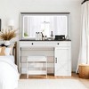 NicBex Vanity Desk with Mirror Makeup Table with Large Mirror, Minimalist Dressing Table, Visual Desktop and Cushioned Stool - 2 of 4
