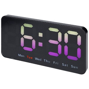 REGALWOVEN Plastic Digital Dimmable Big Numbers Display Table Clock 8.3 x 4.3 x 1.2 Inches - 1 of 4