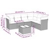 vidaXL 7 Piece Patio Sofa Set with Cushions Brown Poly Rattan - Brown and Red With Table - 3 of 4