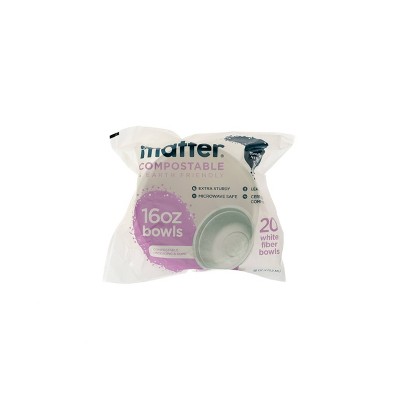 Matter Compostable Fiber Disposable Bowls - White - 16oz/20ct