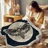 Boersma Gothic Moth Throw Blanket - Skull & Black Galaxy Star Print, Halloween Decor, Twin Size 60x80 Inches - 3 of 4