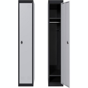 71" Tall Slim Metal Locker Cabinet with Hanging Rod and 2 Shelves, Heavy Duty Steel Storage for Employees, Office, School, Gym, Rust-Resistant - 1 of 4