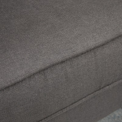 Dark Gray Button-Tufted Wingback Accent Chair with Wood Legs
