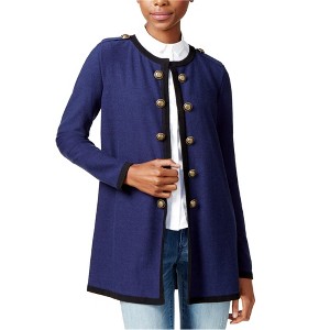 maison Jules Womens Embellished Cardigan Sweater, Blue, X-Small - 1 of 1