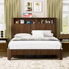 Queen Size Bed Frame with Storage Headboard and Built-in Charging Station for Bedroom or Apartment - 3 of 4