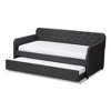 Baxton Studio Twin Camelia Fabric Upholstered Button Tufted Kids' Sofa Daybed Gray: Kids Bedroom Furniture, MDF Frame - 2 of 4