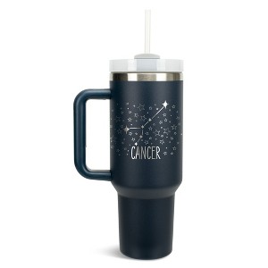 100 North Cancer Zodiac Astrology Star Sign Wrap-Around 40 Oz. Stainless Steel Water Bottle Coffee Mug, Spill & Leak Resistant, Travel Tumbler with - 1 of 4