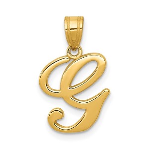 Black Bow Jewelry 14k Yellow Gold, Mimi Collection, Small Script Initial G Pendant - 1 of 4
