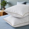 Peace Nest Medium-Firm Goose Feather Down Bed Pillows Set of 2 with 1.5 inch Gusset - 4 of 4