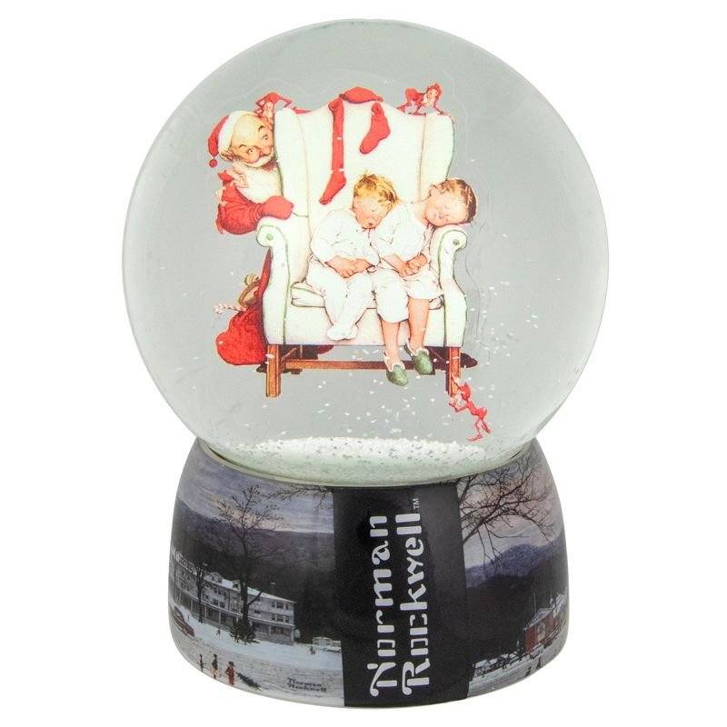 Northlight 6.5" Norman Rockwell 'Santa Looking at Two Sleeping Children' Christmas Snow Globe, 5 of 7