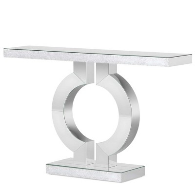 NicBex 31.69" H Modern Mirrored Console Table with O-Shaped Base Sofa Table for Entryway Living Room