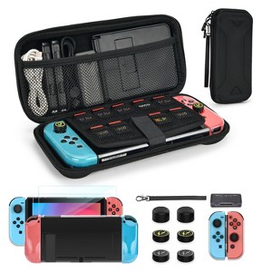 DOMETOUR Switch Case for Switch 2017, Portable 14-in-1 Kit: Carrying Case, Cover, Screen Protector, Thumb Grips, Game Card Case & Strap included. - 1 of 4