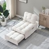 NicBex Convertible Sleeper Chair,Modern Velvet Pull-out Sofa Bed with Solid Wood Frame,Soft Couches for Living Room,Beige/Orange/Gray/Pink - 4 of 4