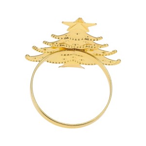 Unique Bargains Napkin Rings Five-pointed Star Christmas Tree Stainless Steel 1 Pc - 1 of 3