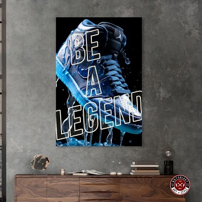 Be A Legend Blue and Black Canvas Wall Art, 36" x 54"