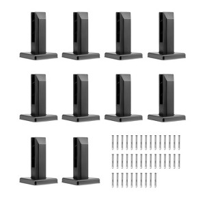VEVOR Glass Clamp, 10 PCS Square Glass Railing Bracket for 0.31 "-0.47 " Tempered Glass, 304 Stainless Steel Glass Mounting Clamp, Black - 1 of 4