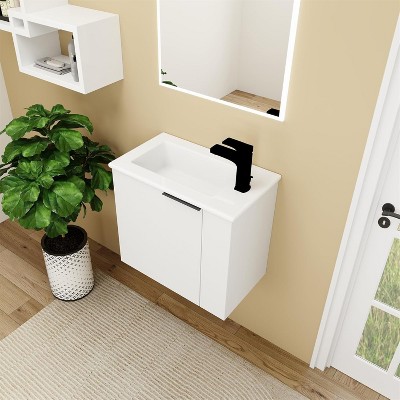 22 inch bathroom vanity with sink, suitable for small bathrooms, floating vanity storage cabinet, with soft door closure, suitable for bathrooms