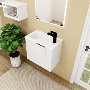 22 inch bathroom vanity with sink, suitable for small bathrooms, floating vanity storage cabinet, with soft door closure, suitable for bathrooms - 1 of 4