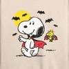 Women's - Peanuts - Vampire Snoopy Woodstock Lightweight French Terry Wide Neck Long Sleeve Shirt - 2 of 4