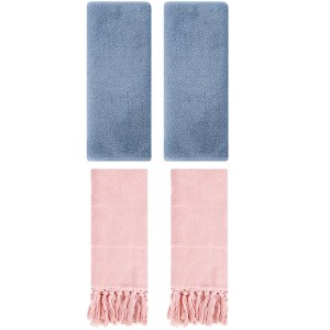 REGALWOVEN 4 Pcs Cotton Bathroom Hand Towels - 1 of 4