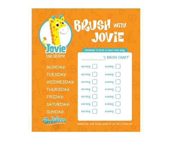 Brusheez Jovie the Giraffe Children's Electronic Kids Toothbrush Set