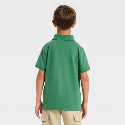 Cat & Jack Boys' Short Sleeve Double Bogey Golf Club Graphic Polo Shirt - Cat & Jack™ Green S — фото 3