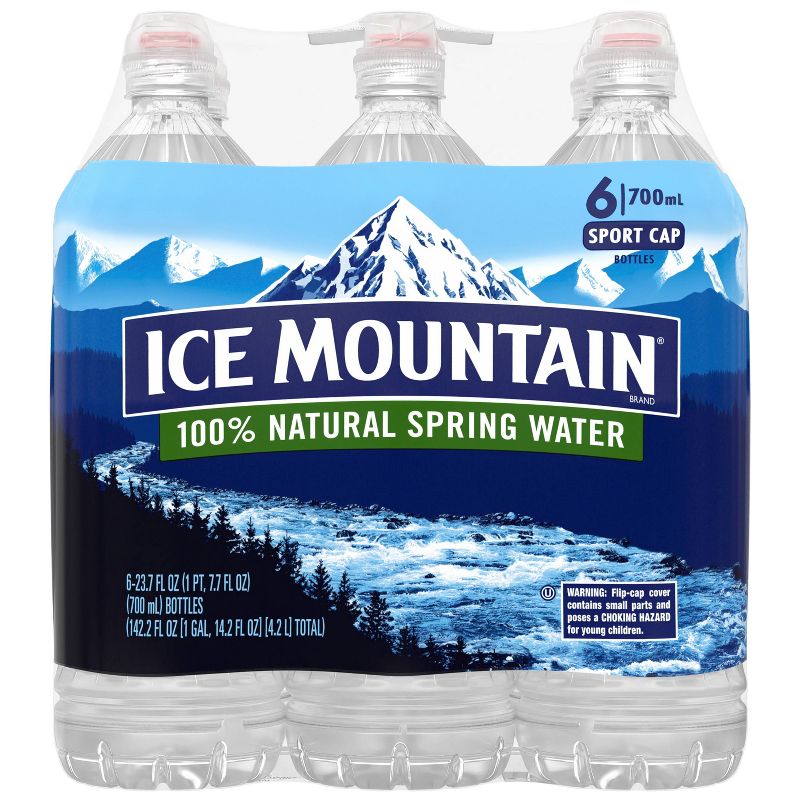 Ice Mountain Brand 100% Natural Spring Water - 6pk/23.7 fl oz Sport Cap Bottles, 6 of 9
