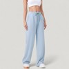 Anna-Kaci Active Women's Wide Leg Lounge Pants with Elastic Waistband and Adjustable Drawstring Closure - 2 of 4