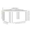 13' x 10' Patio Gazebo Outdoor Canopy Shelter w/ Double Vented Roof - 3 of 4