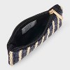 Beaded Striped Zip Pouch - A New Day™ White/Blue - 3 of 4