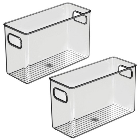 Home Office mDesign Set of 2 Plastic Storage Bin with Integrated Handles 