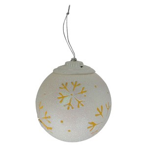 Northlight 5" LED Lighted White Snowflake Cut-Out Hanging Christmas Ornament - 1 of 3