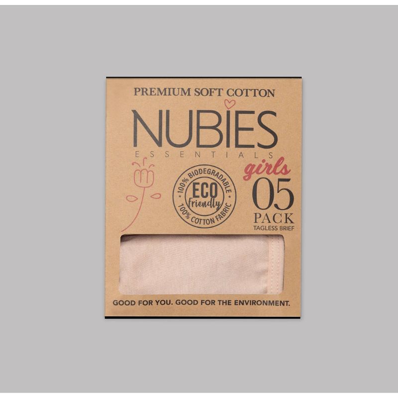 Nubies Essentials Girls' 5pk Underwear - Rose, 5 of 6