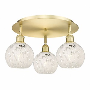 White Mouchette - 3 Light Flush Mount In Modern Style-9 Inches Tall and 17.75 Inches Wide - 1 of 1