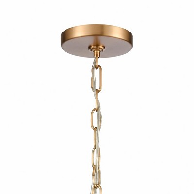 Elegant Brushed Gold and Clear Glass 4-Light Pendant