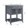 Wooakway 36"H Mobile Indoor Kitchen Island Serving Cart with Underneath Breathable Storage Bin Drawer Marble Top 360¡ãSwivel Lockable Casters - 4 of 4