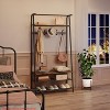 31.5 in/39.4 In Hall Trees Entryway Bench w/ Storage, Multifunctional Hallway Organizer, Wood Look Accent Furniture w/ Metal Frame - 4 of 4