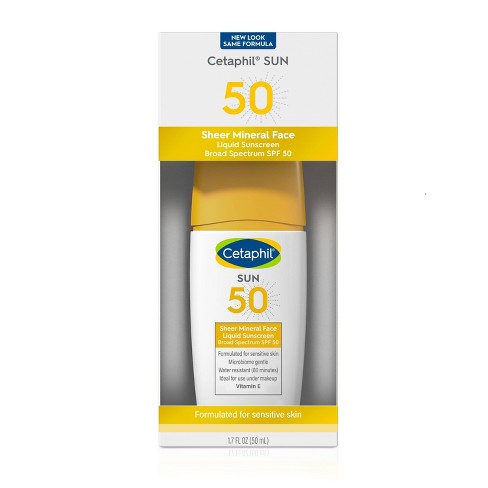Cetaphil Sheer Mineral Sunscreen For - Spf 50 - 1.7oz :