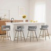 VECELO Modern Braided Bar Stools Set of 2/4, Counter Height Kitchen Island Stools, Upholstered Bar Chairs with Back Support - 2 of 4