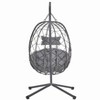LeisureMod Summit Outdoor Egg Swing Chair for One Person, Grey Steel Frame with Cushions, Hanging Patio Chair for Garden or Balcony - 2 of 4