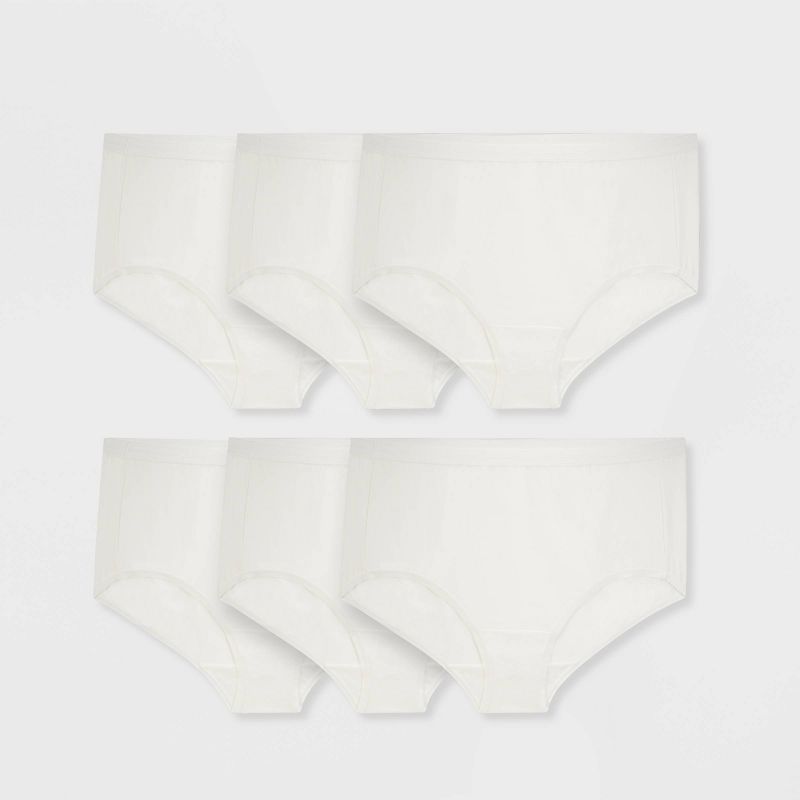 Fit for Me by Fruit of the Loom Women's Plus 6pk Cotton White Briefs, 1 of 5