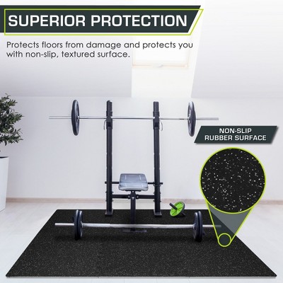 Black and Grey Rubber Top Exercise Puzzle Mat, 1/2-inch, 24 SQFT