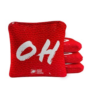 Skip's Garage | Gameday Ohio Synergy Pro Red Cornhole Bags (Set of 4) - 1 of 4